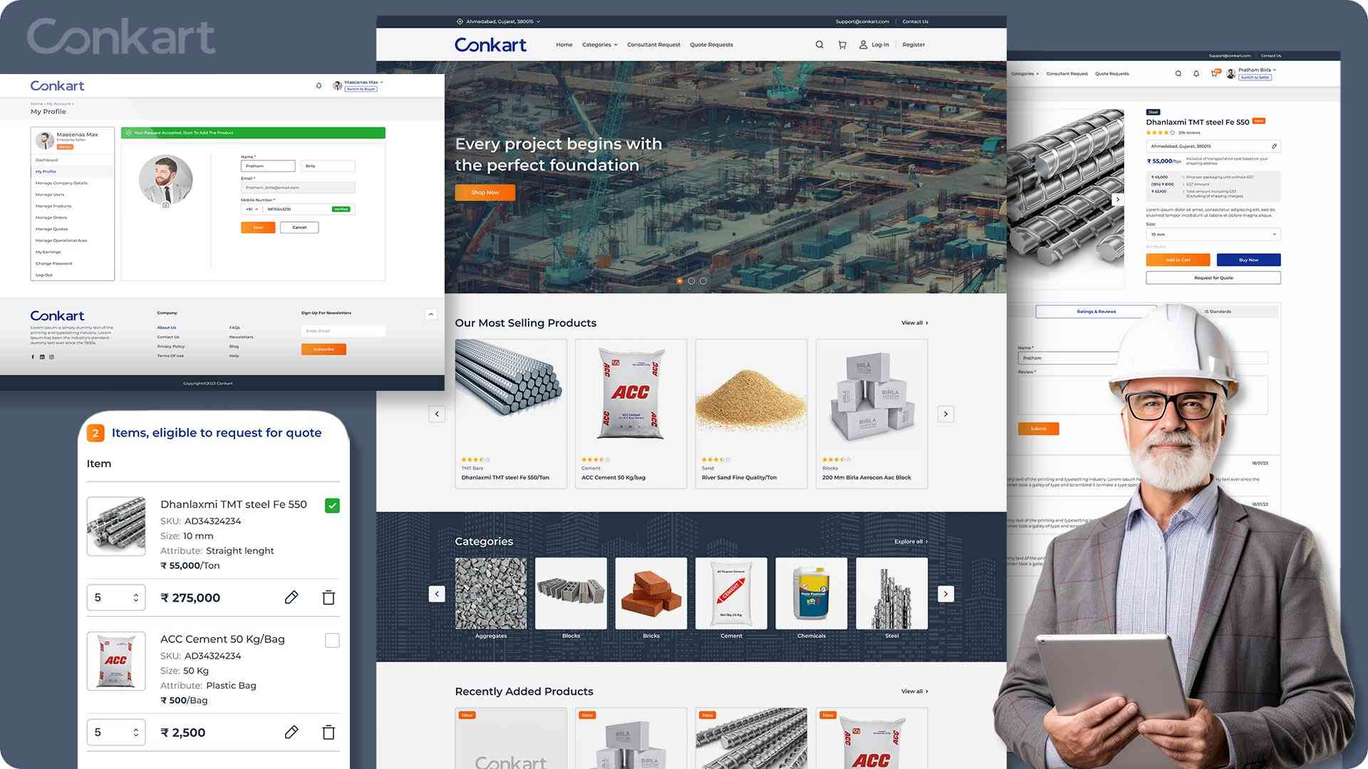 developed virtual marketplace for the building supplies provider