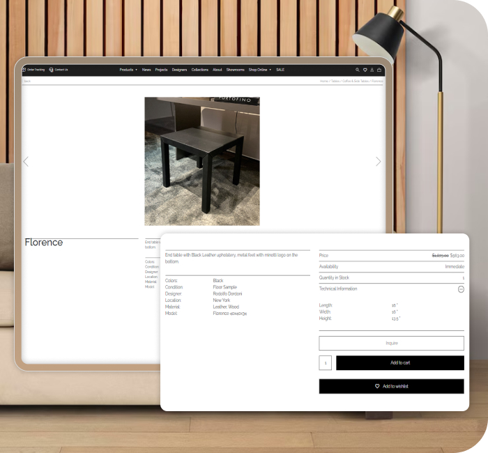 website interface enhancement for high-end furniture