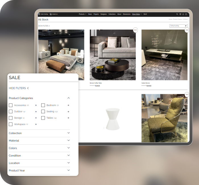 website interface enhancement for high-end furniture