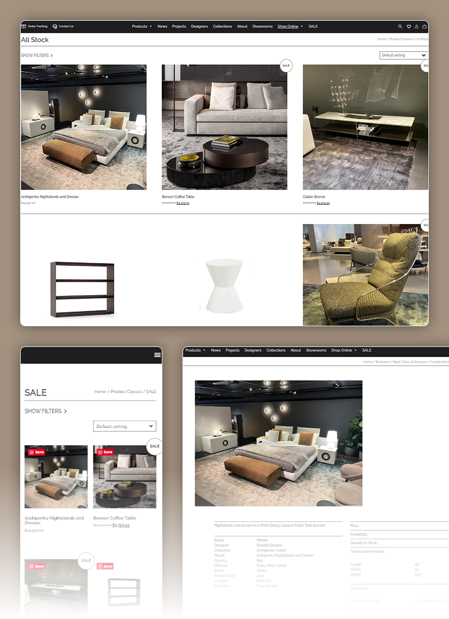 website interface enhancement for high-end furniture