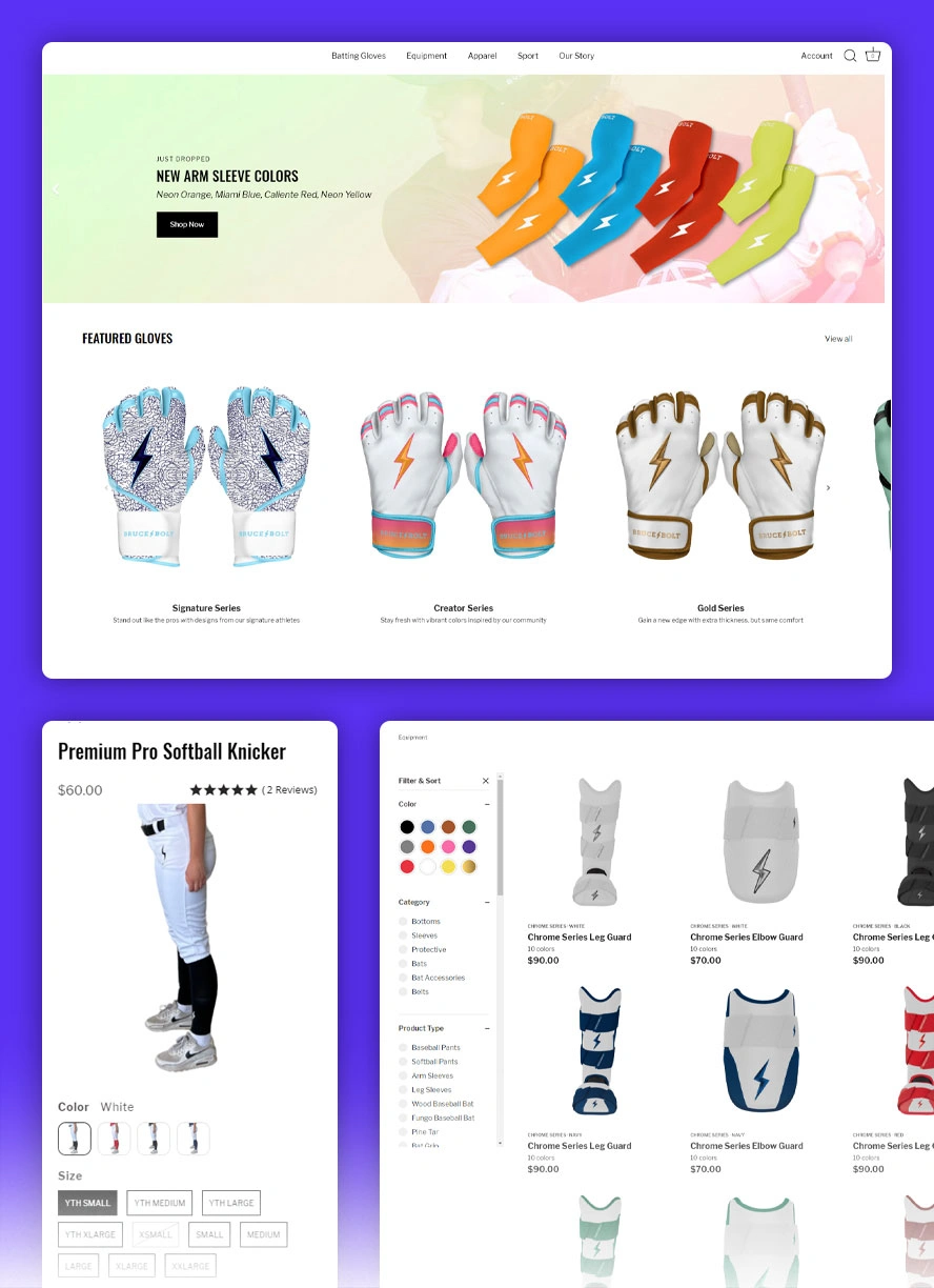 Enhanced UIUX Experience for Baseball Accessories Retailers