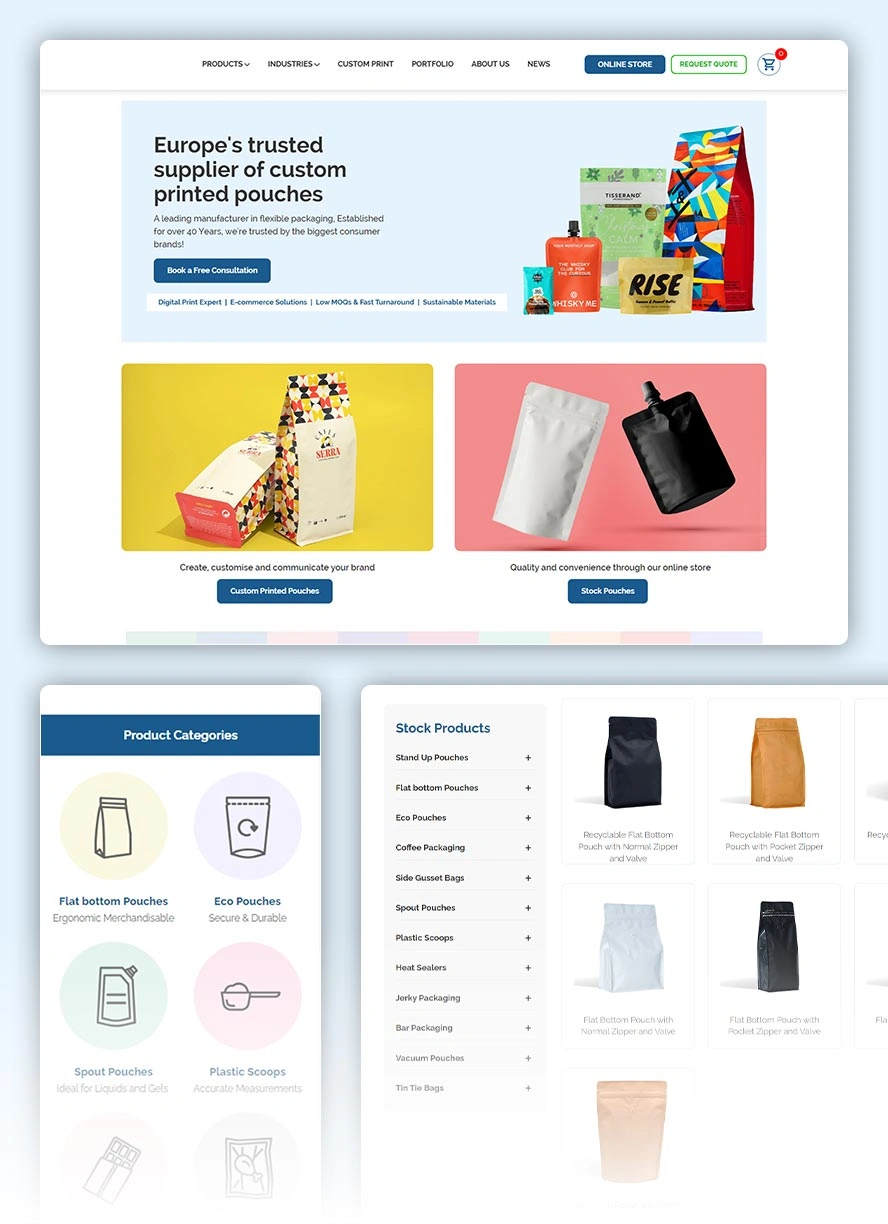 Enhanced UIUX Experience for Packaging Retailer