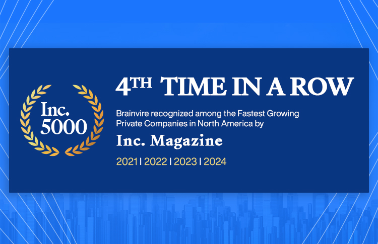 Brainvire Ranks Among Inc. 5000 Fastest-Growing Private Companies in North America for the Fourth Consecutive Year